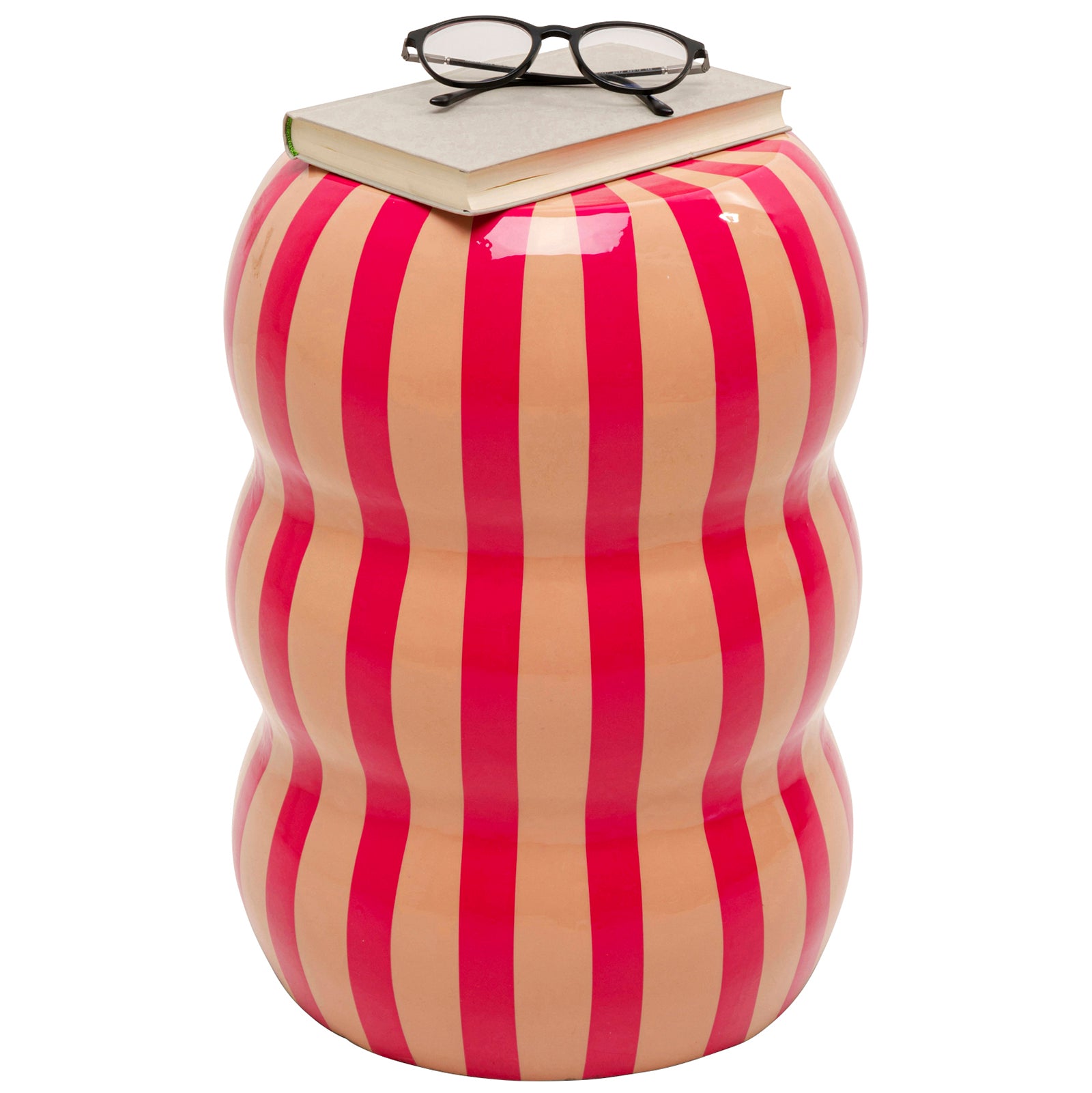 Candy Pink Stripes Side Table