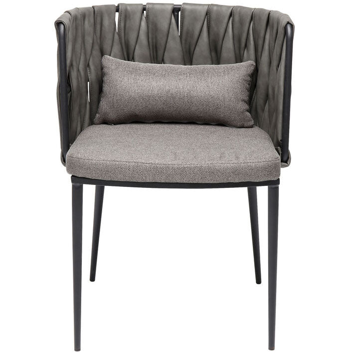 Cheerio Grey Chair with Armrest (4/Set)