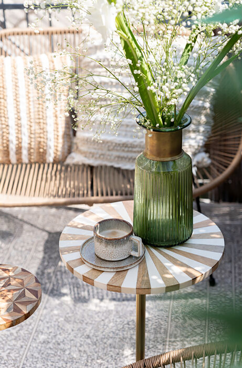 Domero Cirque Gold White Side Table