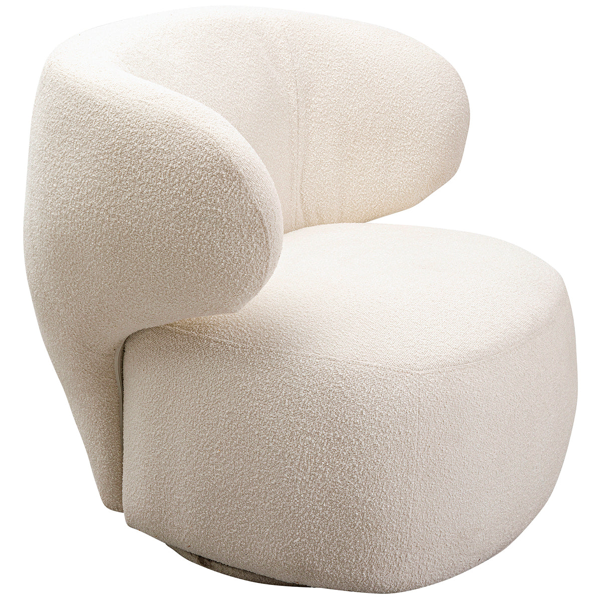Elite Cream Boucle Swivel Armchair