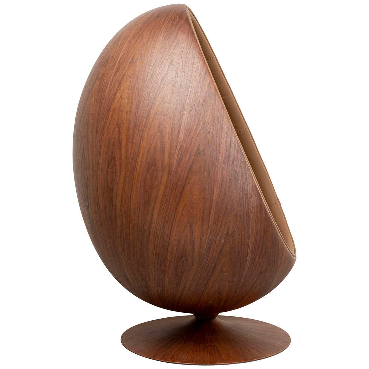 Eye Ball Walnut Swivel Armchair