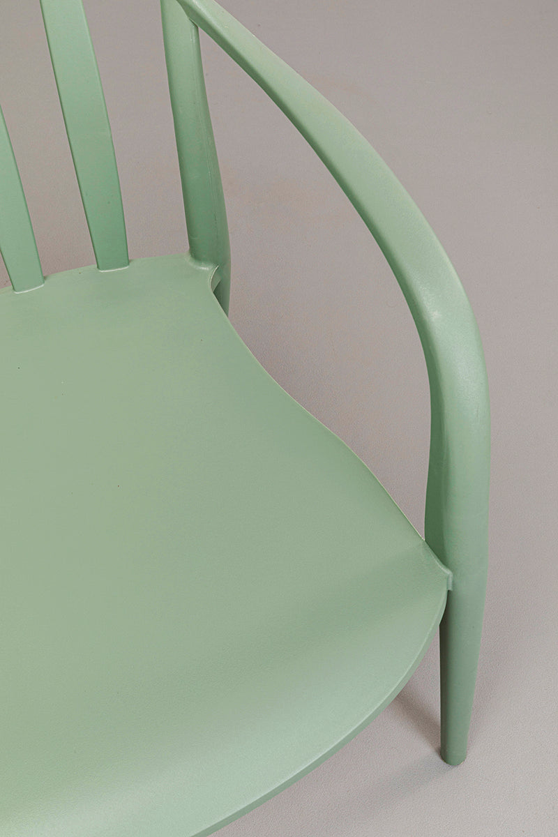 Flores Grey Green Chair with Armrest