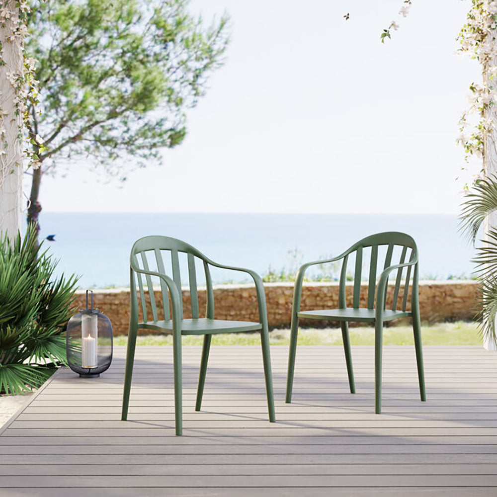 Flores Grey Green Chair with Armrest