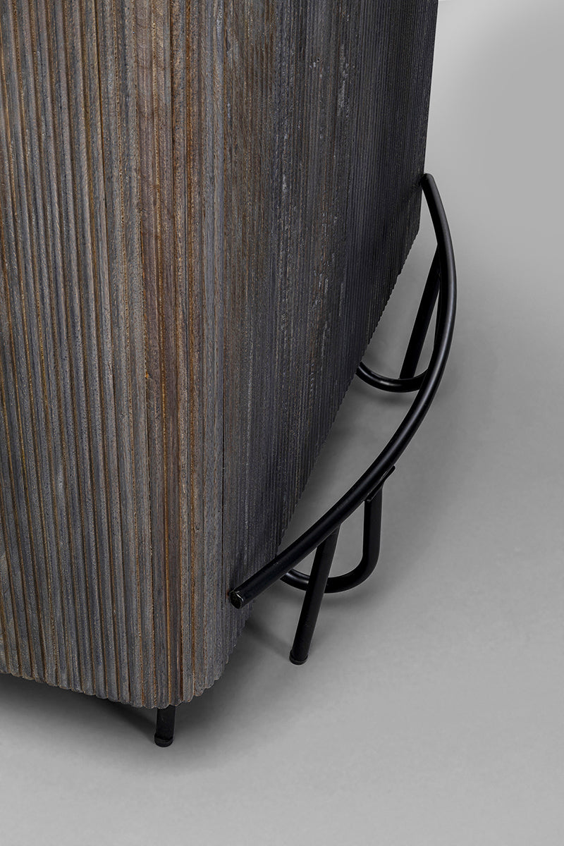 Glenn Mango Wood/Marble Bar Cabinet