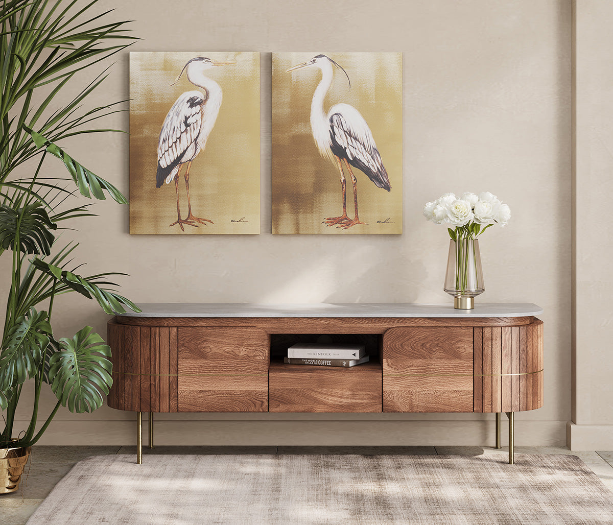 Grace Mango Wood/Marble Lowboard