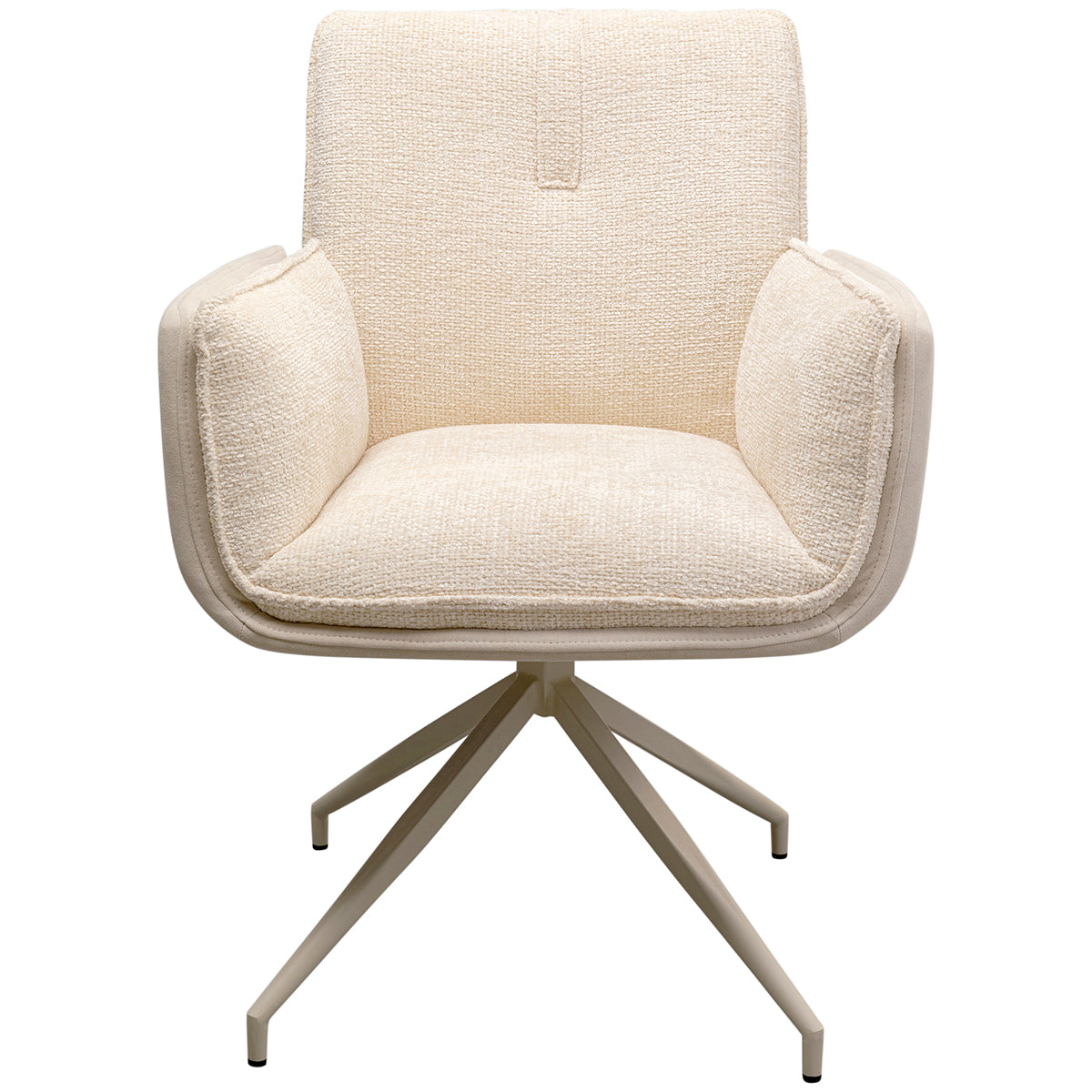 Hilla White Swivel Armchair