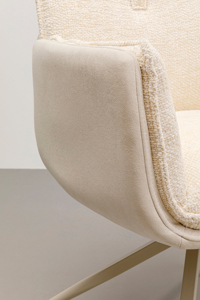 Hilla White Swivel Armchair