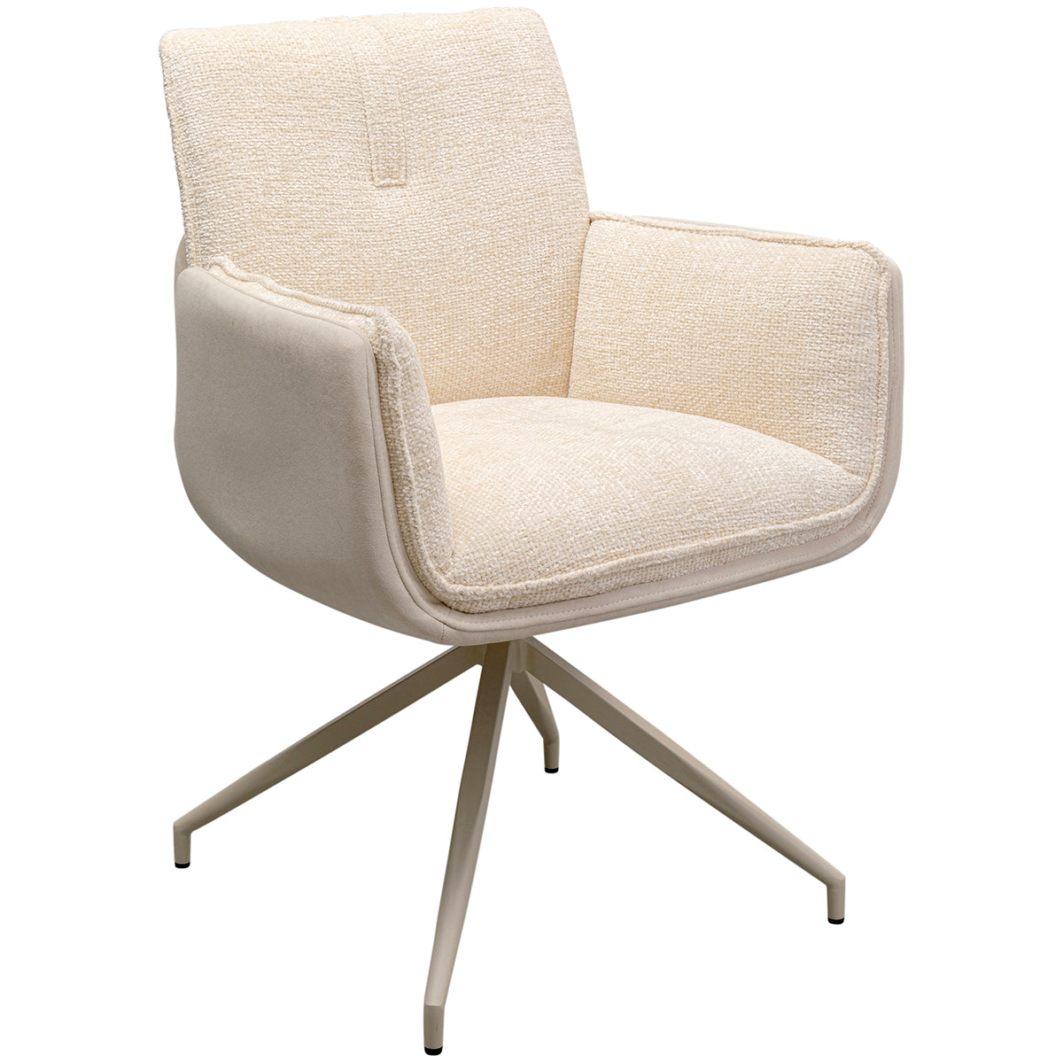 Hilla White Swivel Armchair