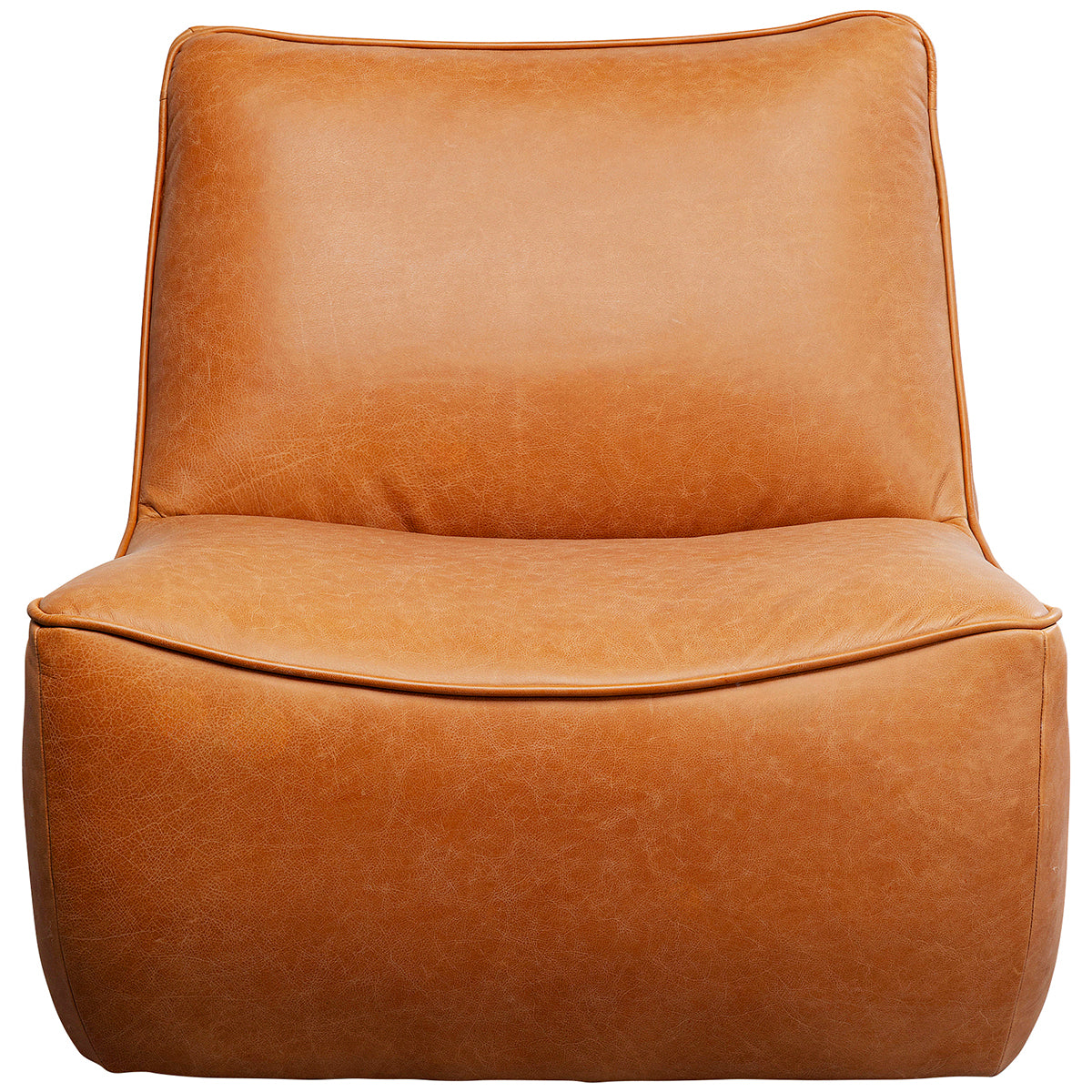 Jette Brown Leather Swivel Armchair