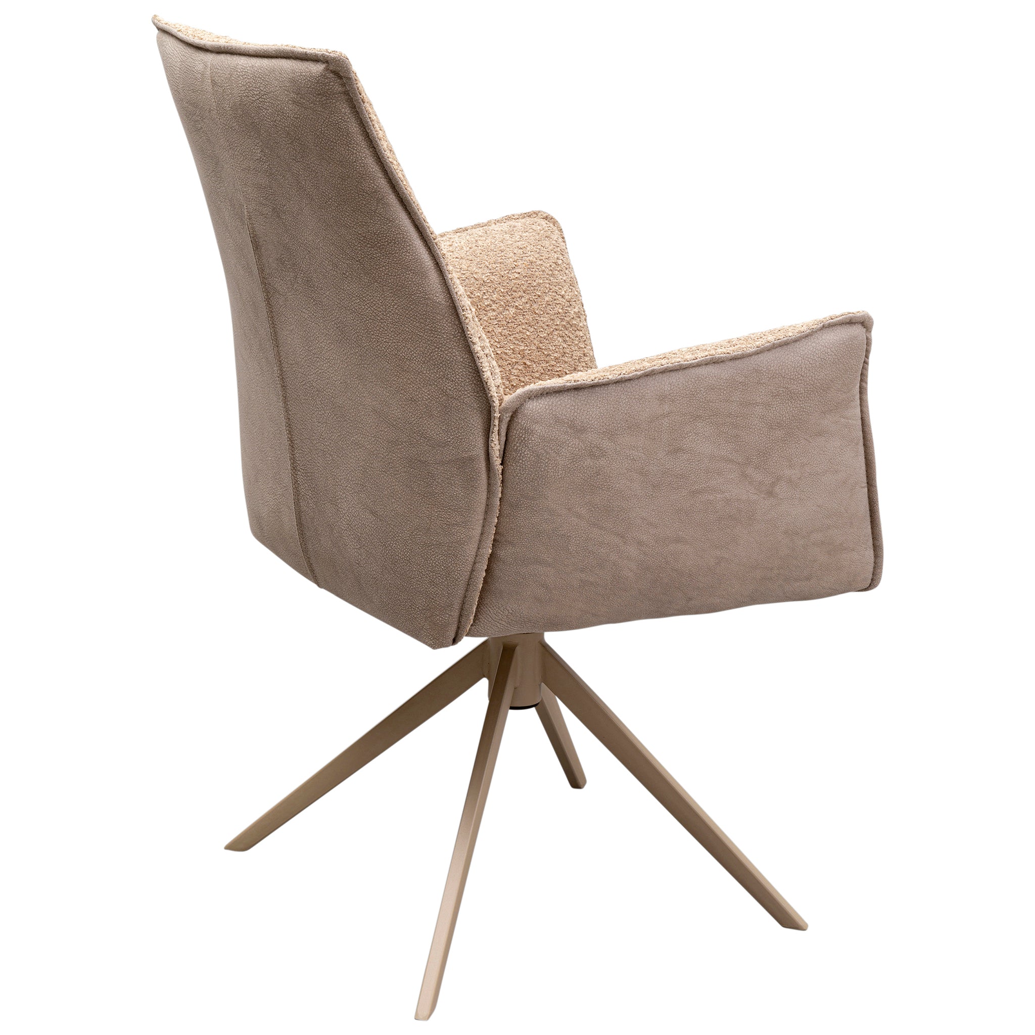 Liverpool Greige Swivel Chair with Armrest