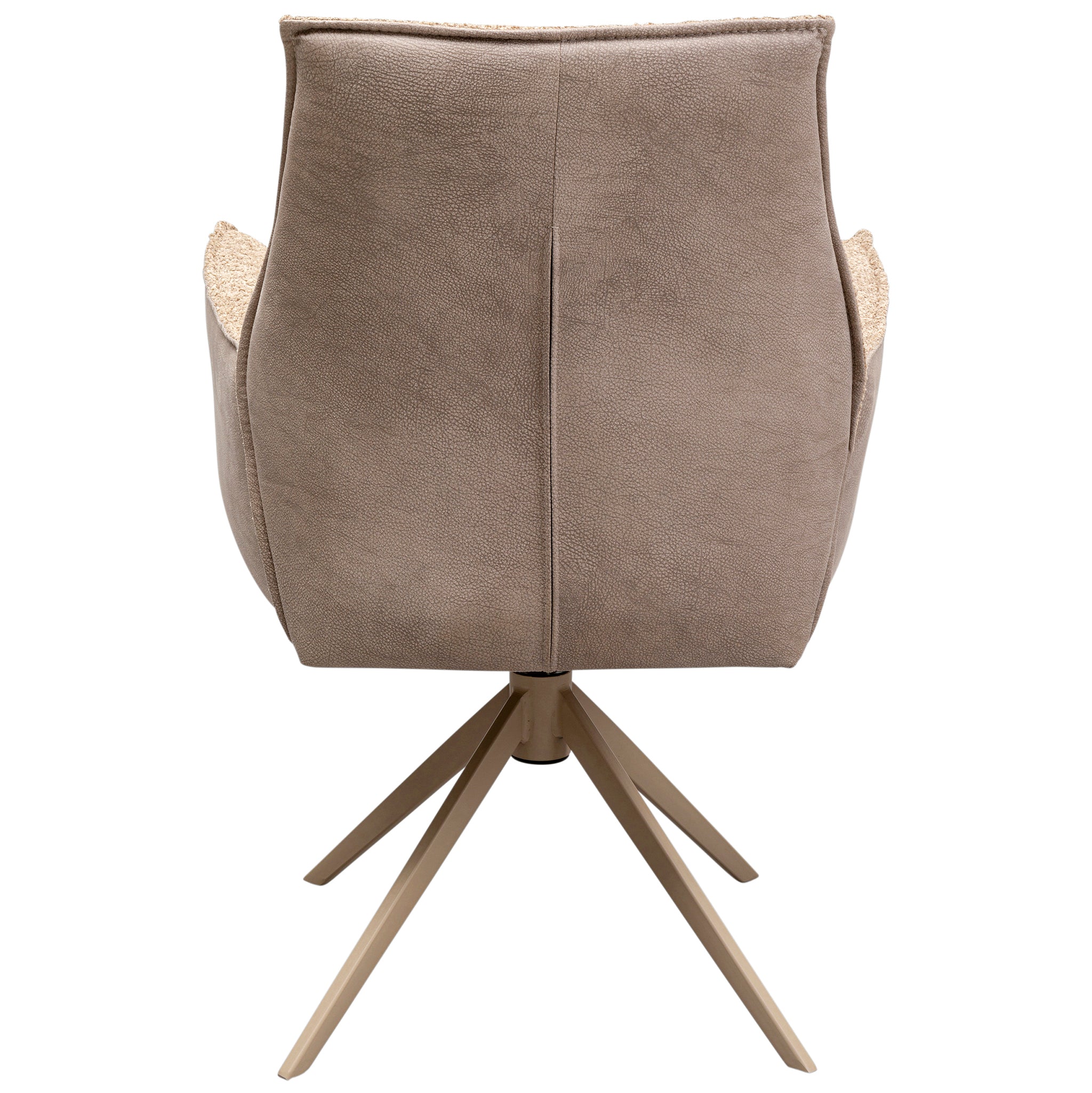 Liverpool Greige Swivel Chair with Armrest