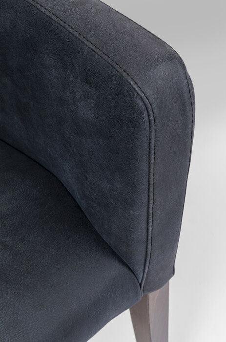 Mode Anthracite Leather Chair with Armrest