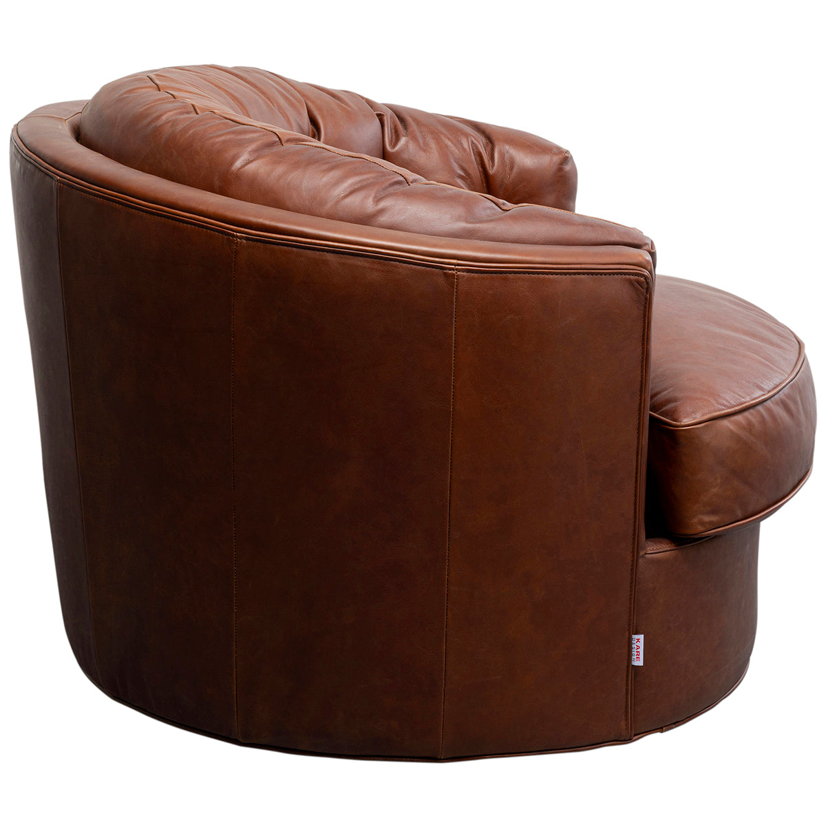 Music Hall Brown Leather Swivel Armchair