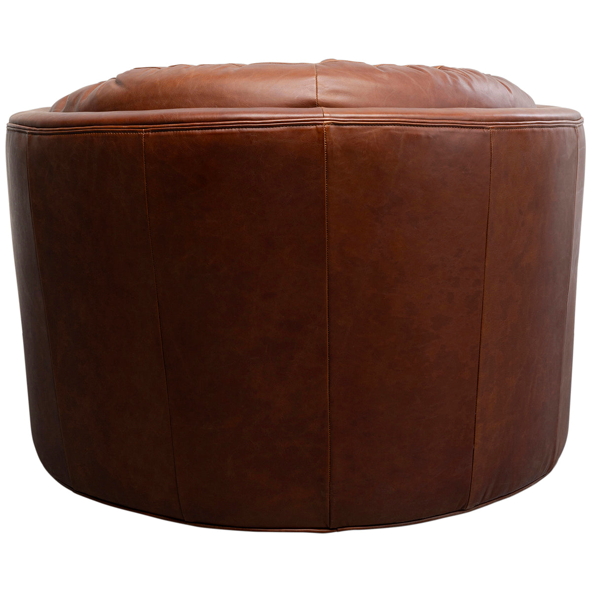 Music Hall Brown Leather Swivel Armchair