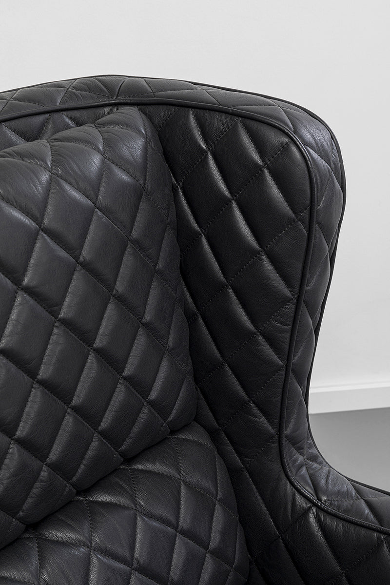 Nonna Black Leather Armchair