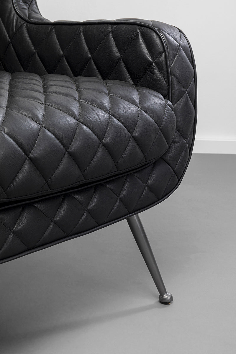 Nonna Black Leather Armchair
