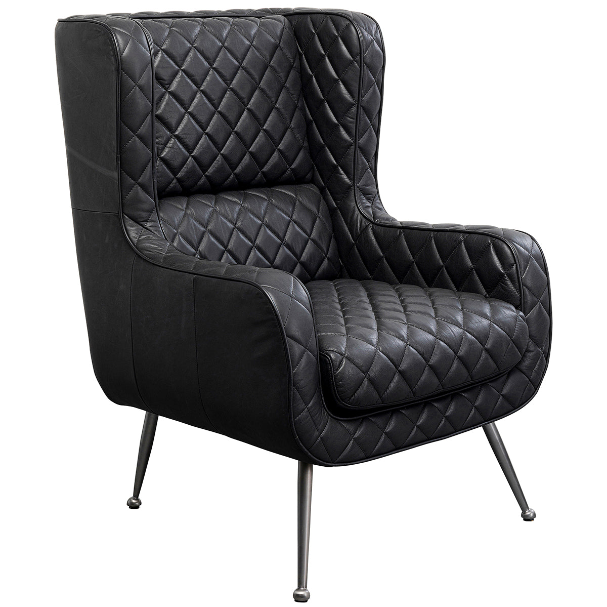 Nonna Black Leather Armchair