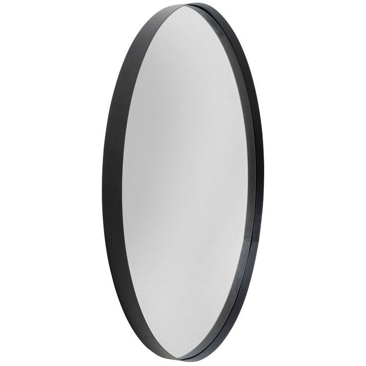 Ombra Soft Black Round Mirror