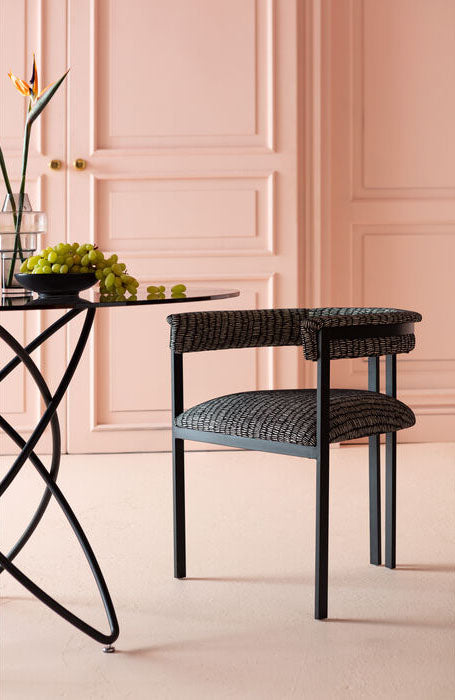 Paris Black/White Chair with Armrest