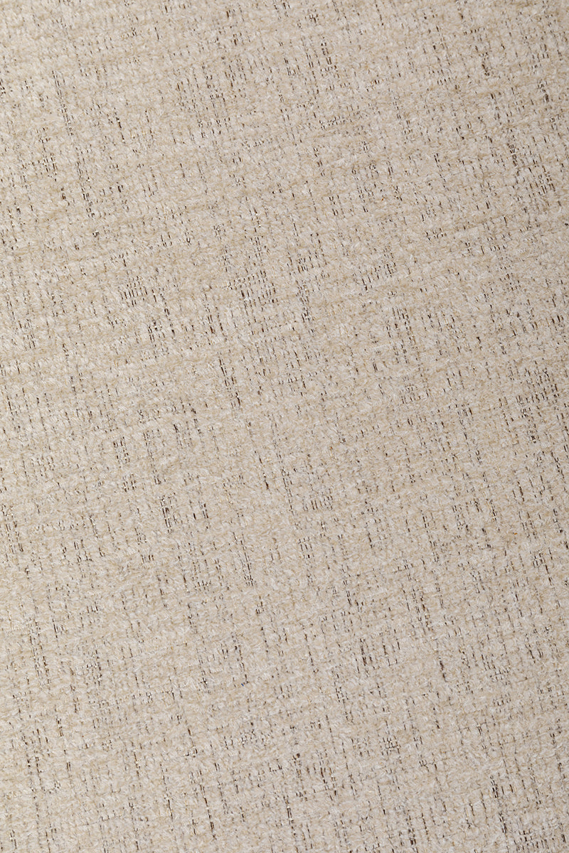 Quinn Beige Velvet Armchair with Stool