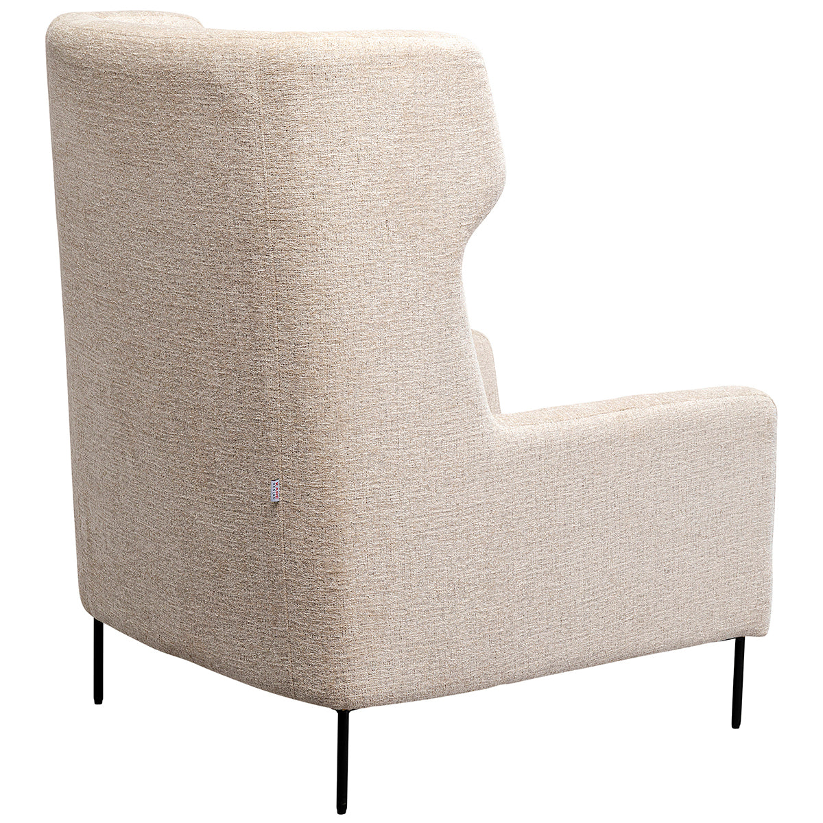 Quinn Beige Velvet Armchair with Stool