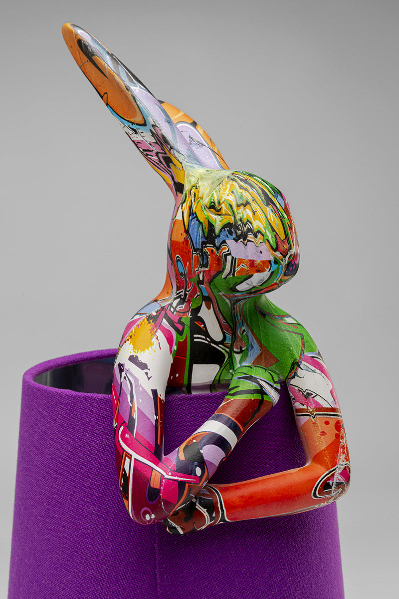 Rabbit Graffity/Purple Animal Table Lamp