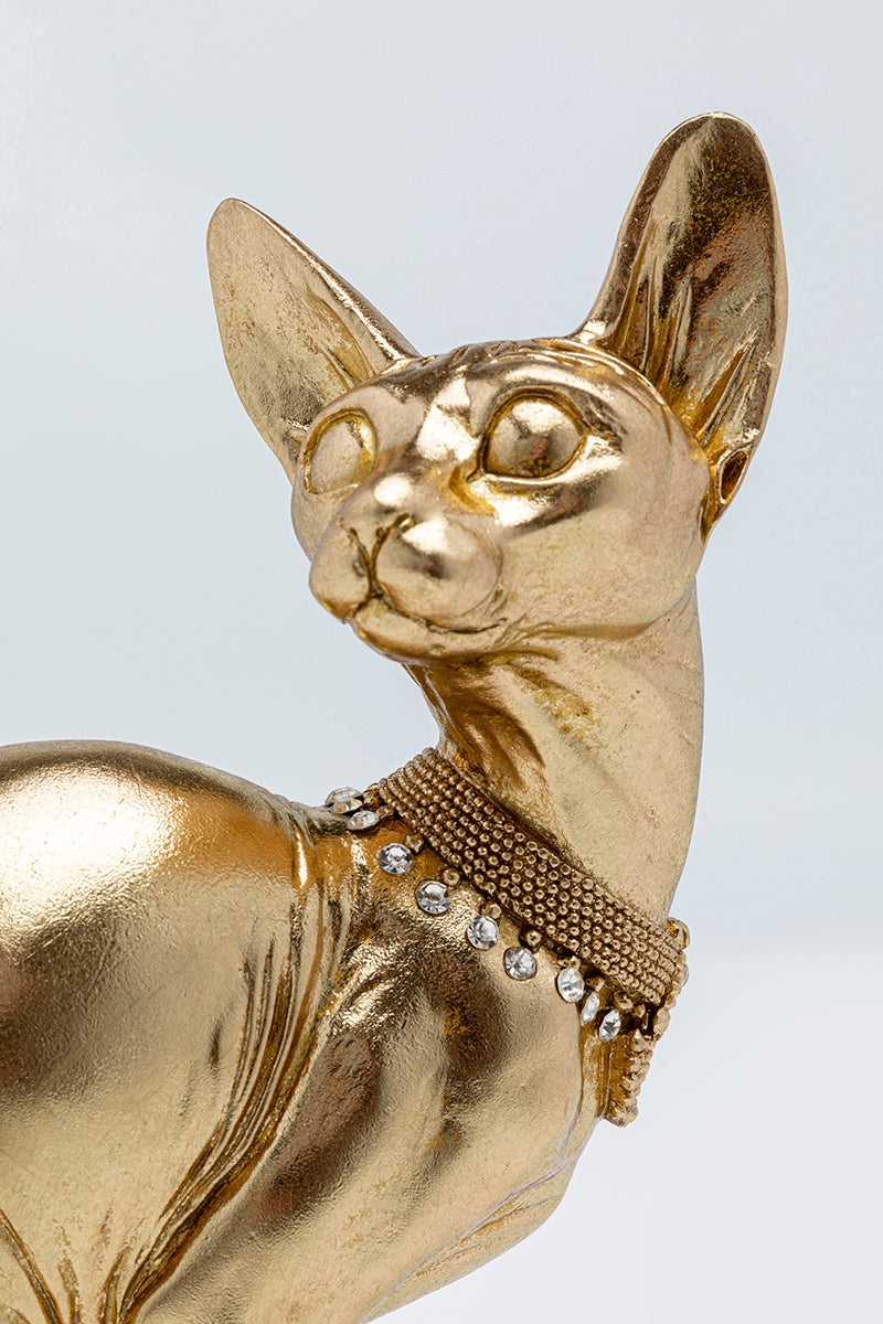 Sitting Cat Audrey Gold Deco Figurine