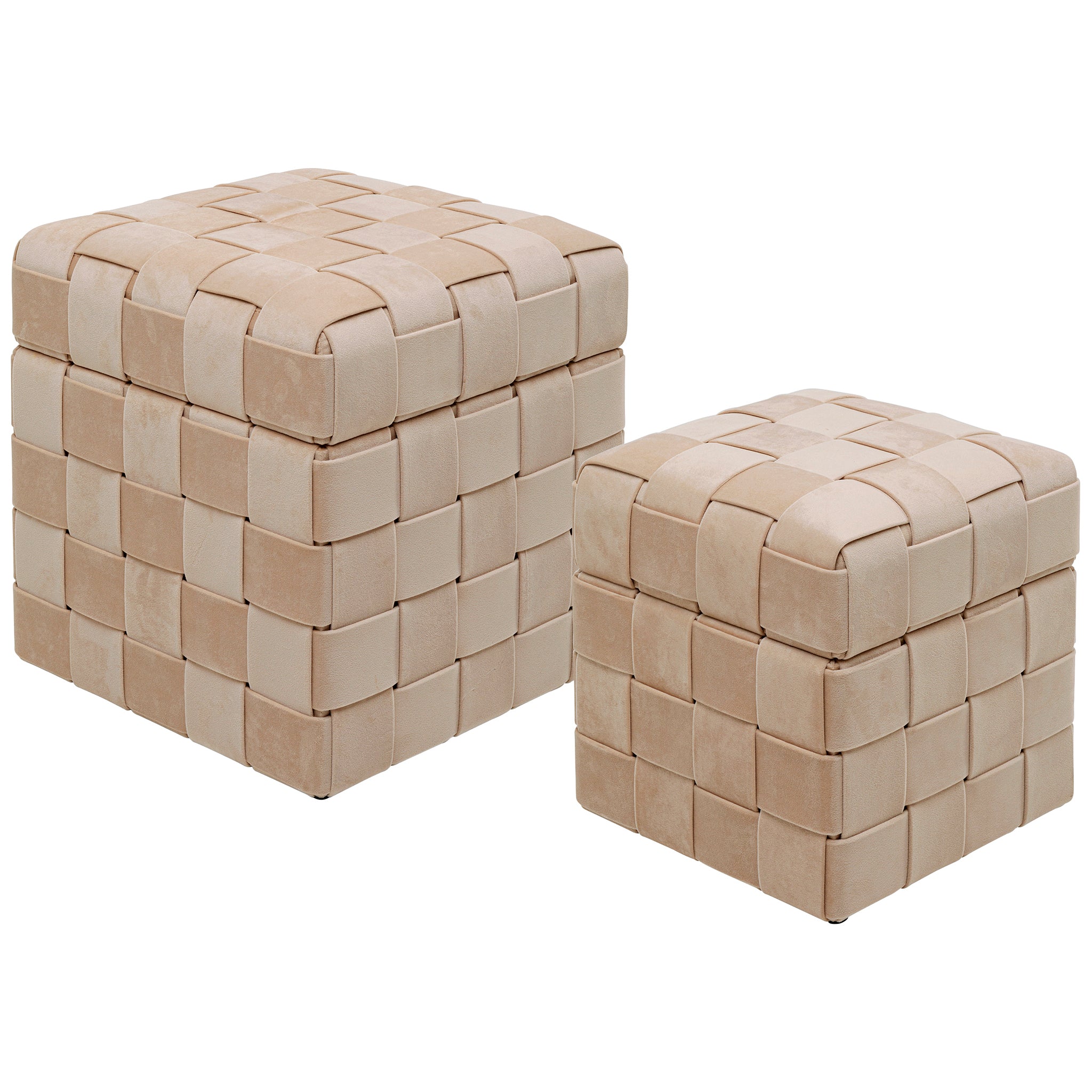 Weave Beige Stool (2/Set)