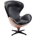 Wings Walnut Swivel Lounge Armchair