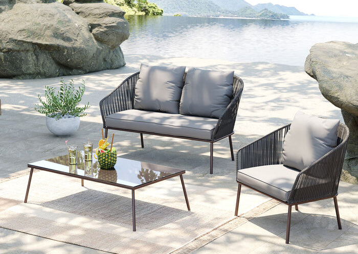 Elba Quattro Grey Sofa Set