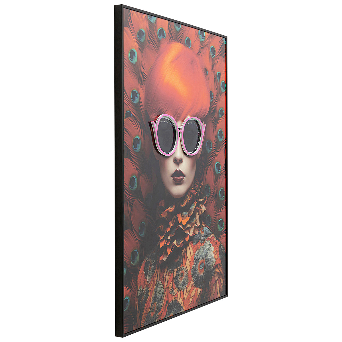 Fancy Red Lady LED Framed Picture