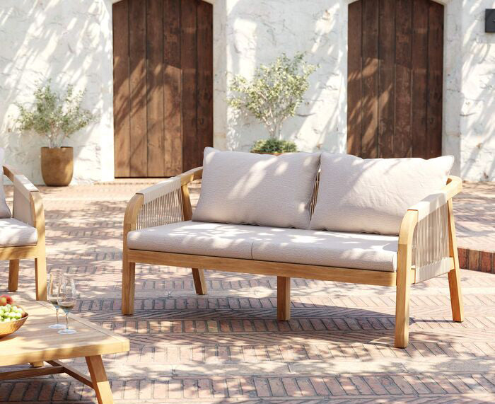 Marbella Acacia Wood Garden 2 Seater Sofa