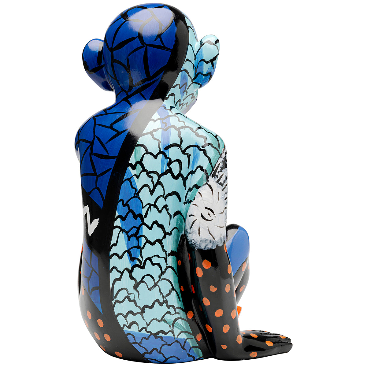 Monkey Graffiti Blue Deco Figurine