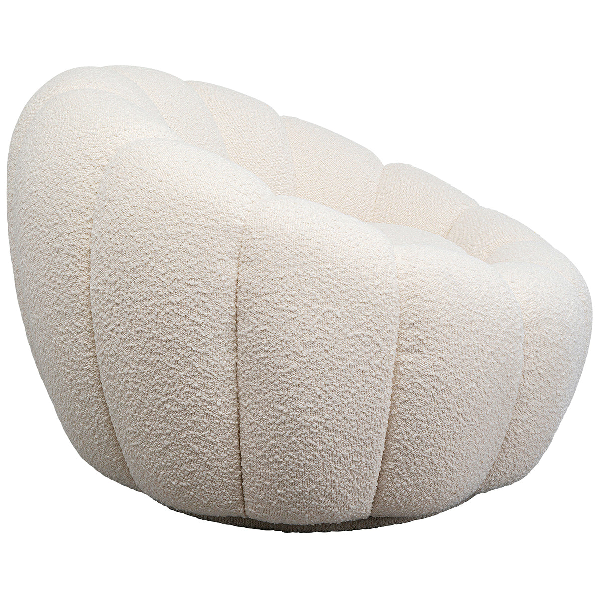 Peppo Bloom White Boucle Swivel Armchair