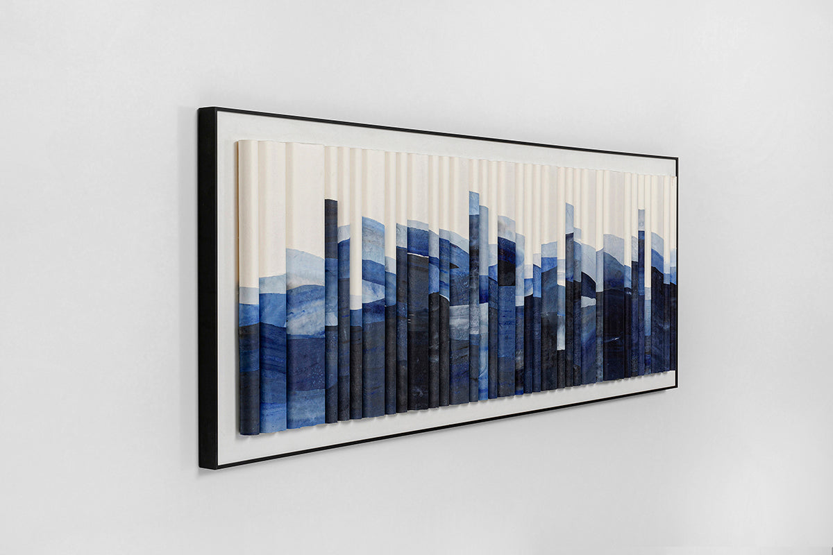 Shadow Skyline Blue Framed Picture