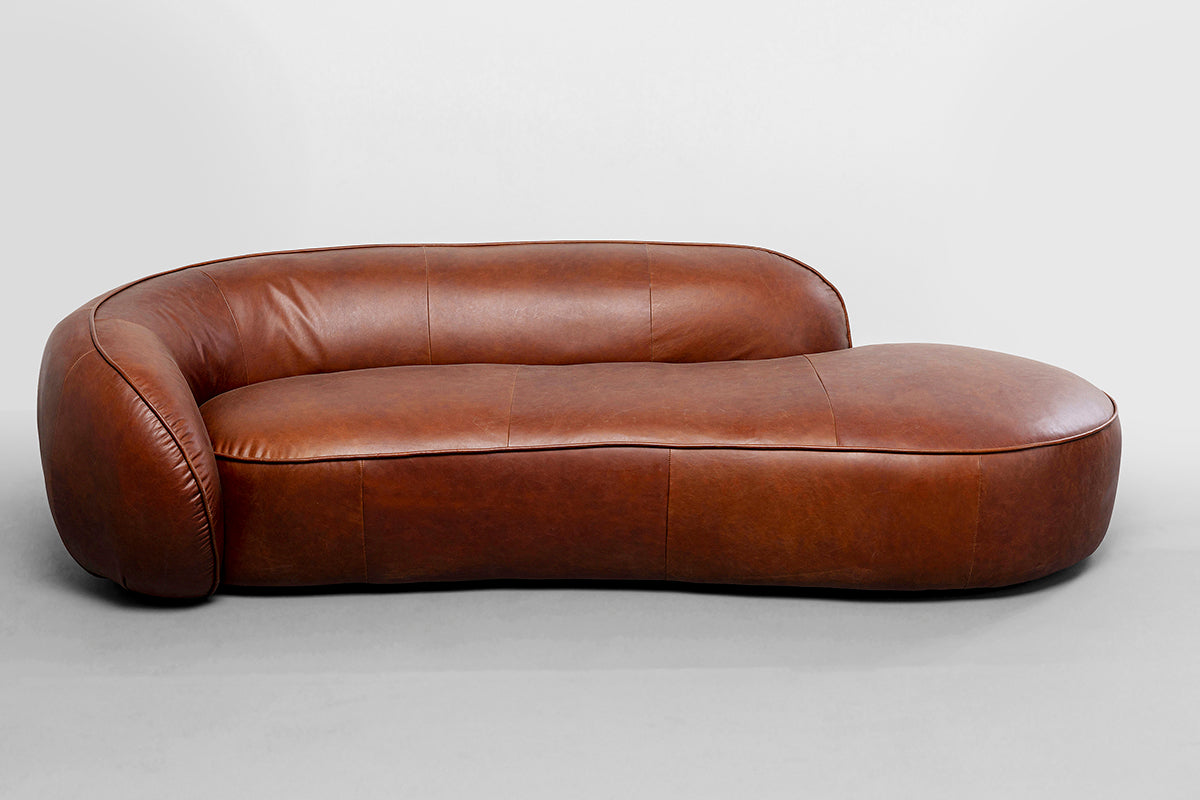 Wonder Brown Leather Recamiere