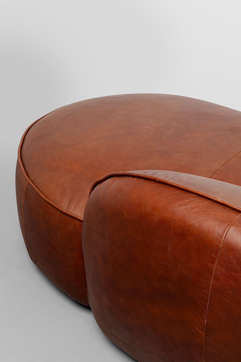 Wonder Brown Leather Recamiere