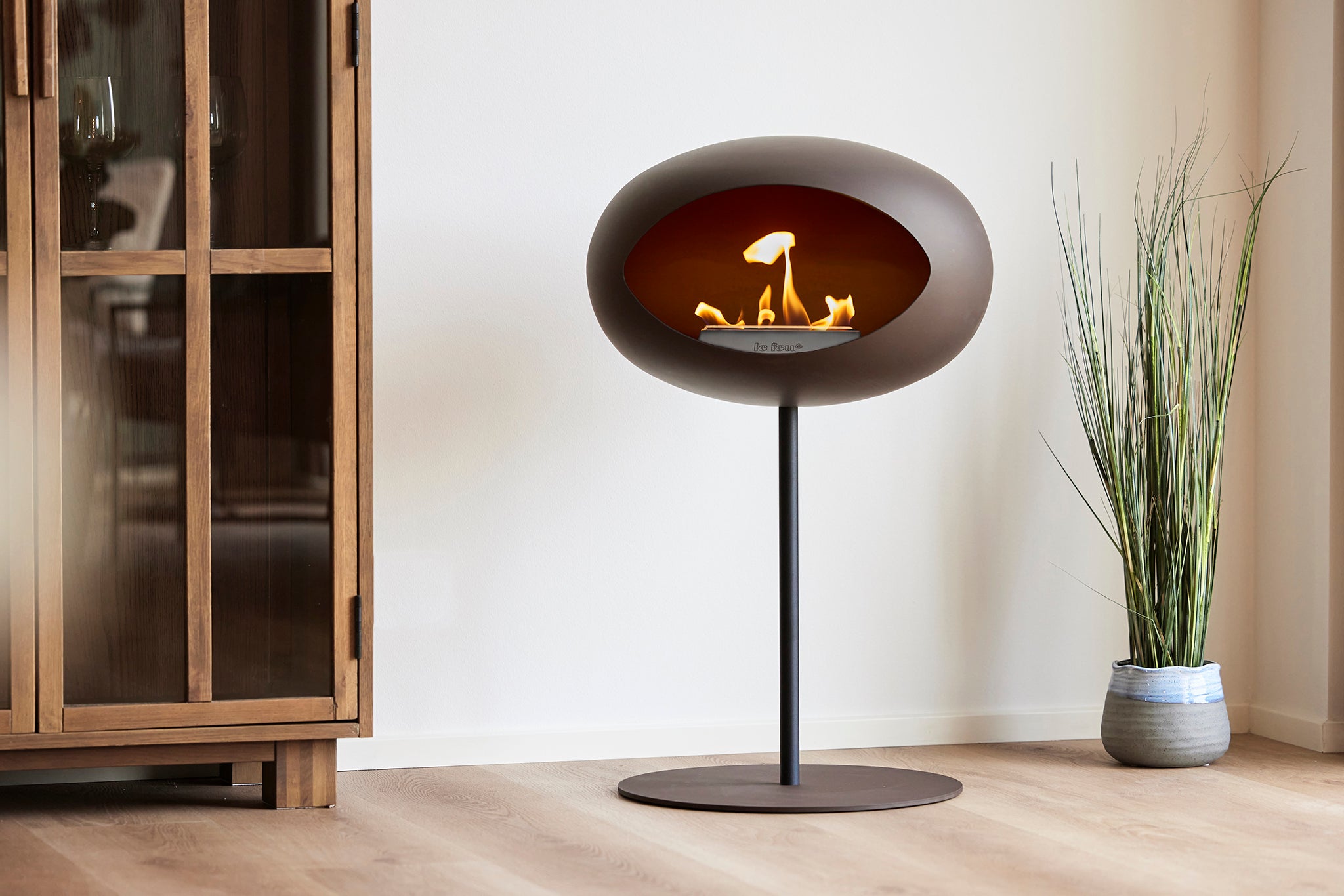 Ground Steel Low Black Bio Fireplace