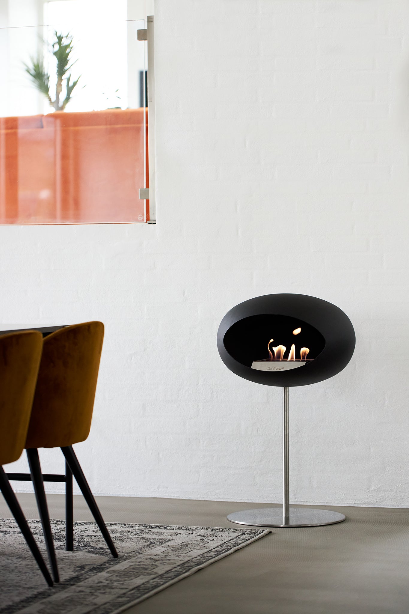 Ground Steel Low Black Bio Fireplace