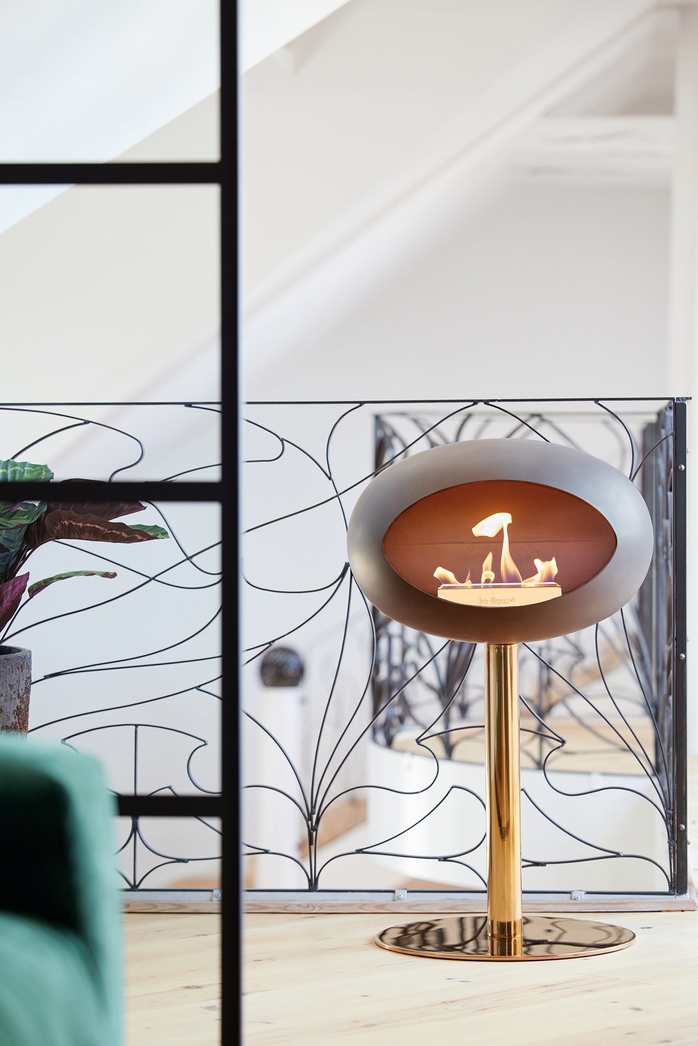Ground Steel Low Black Bio Fireplace