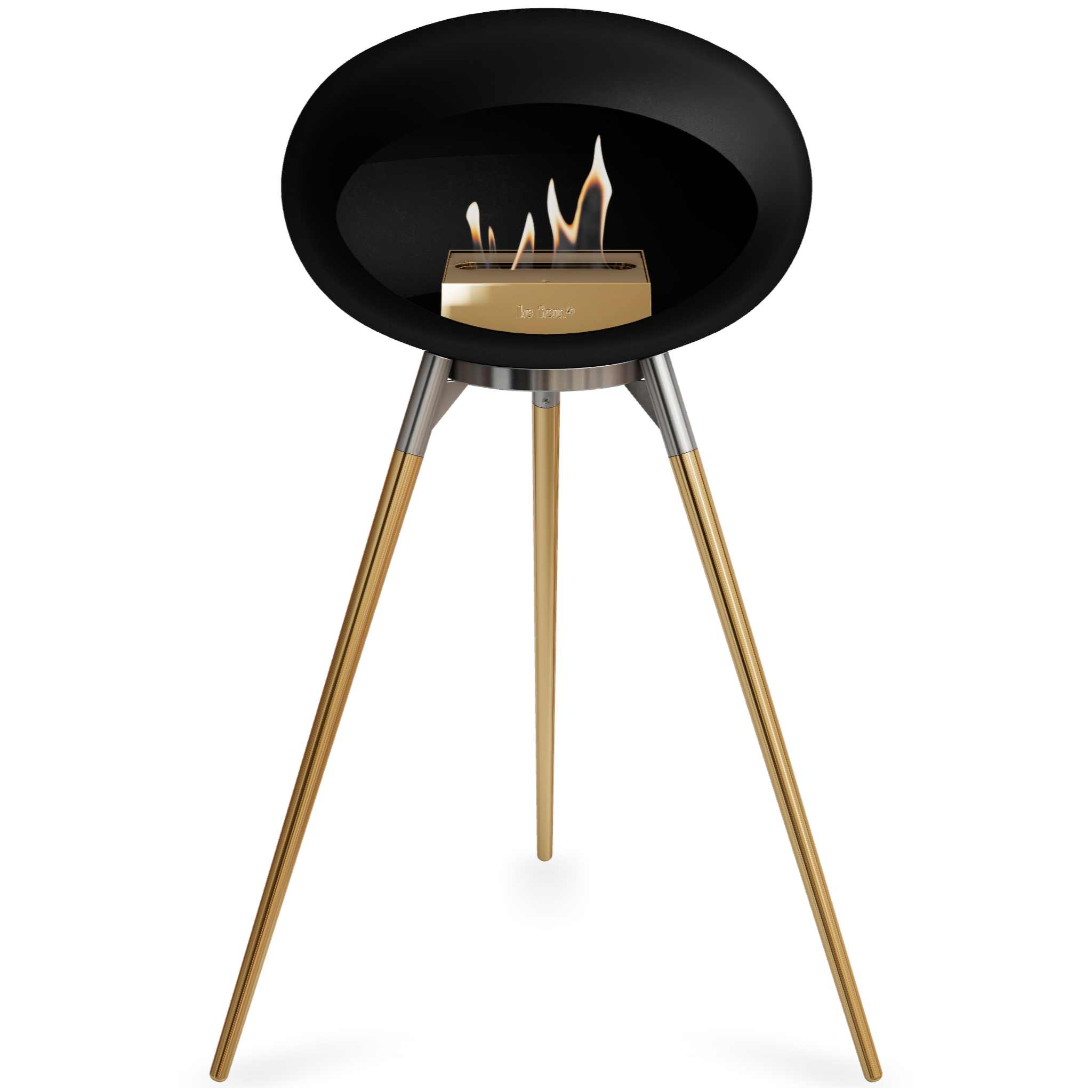 Ground Wood High Black Bio Fireplace