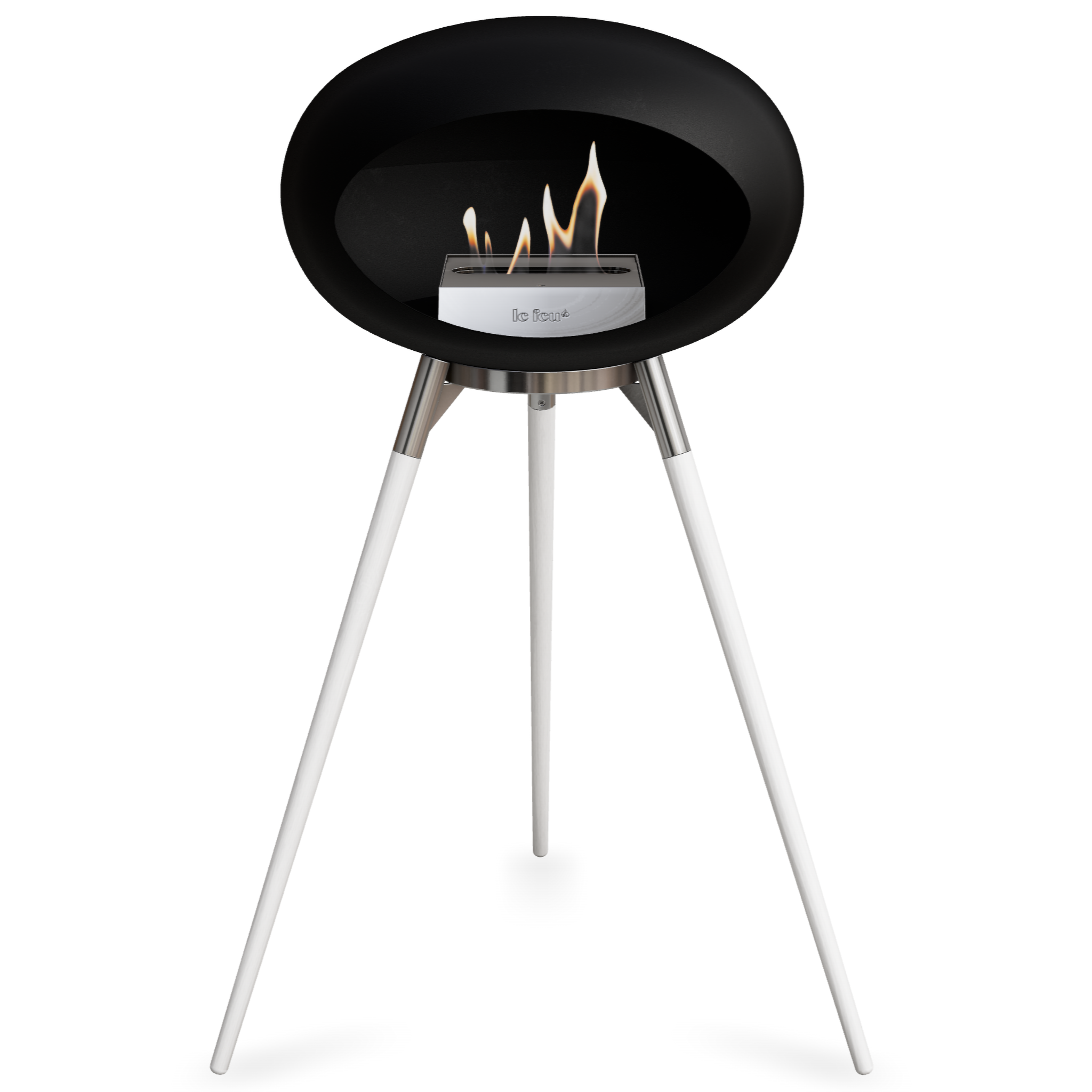 Ground Wood High Black Bio Fireplace