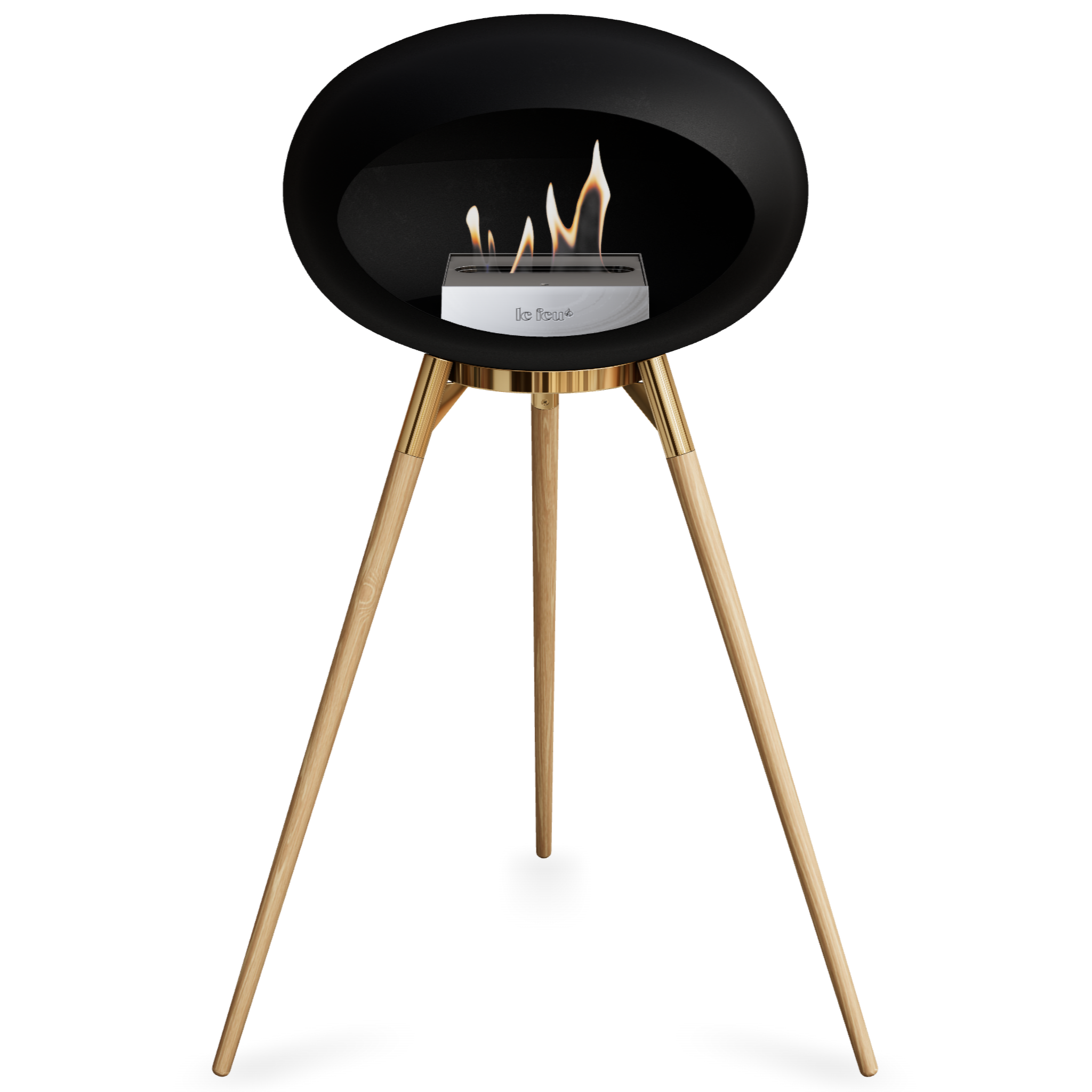 Ground Wood High Black Bio Fireplace