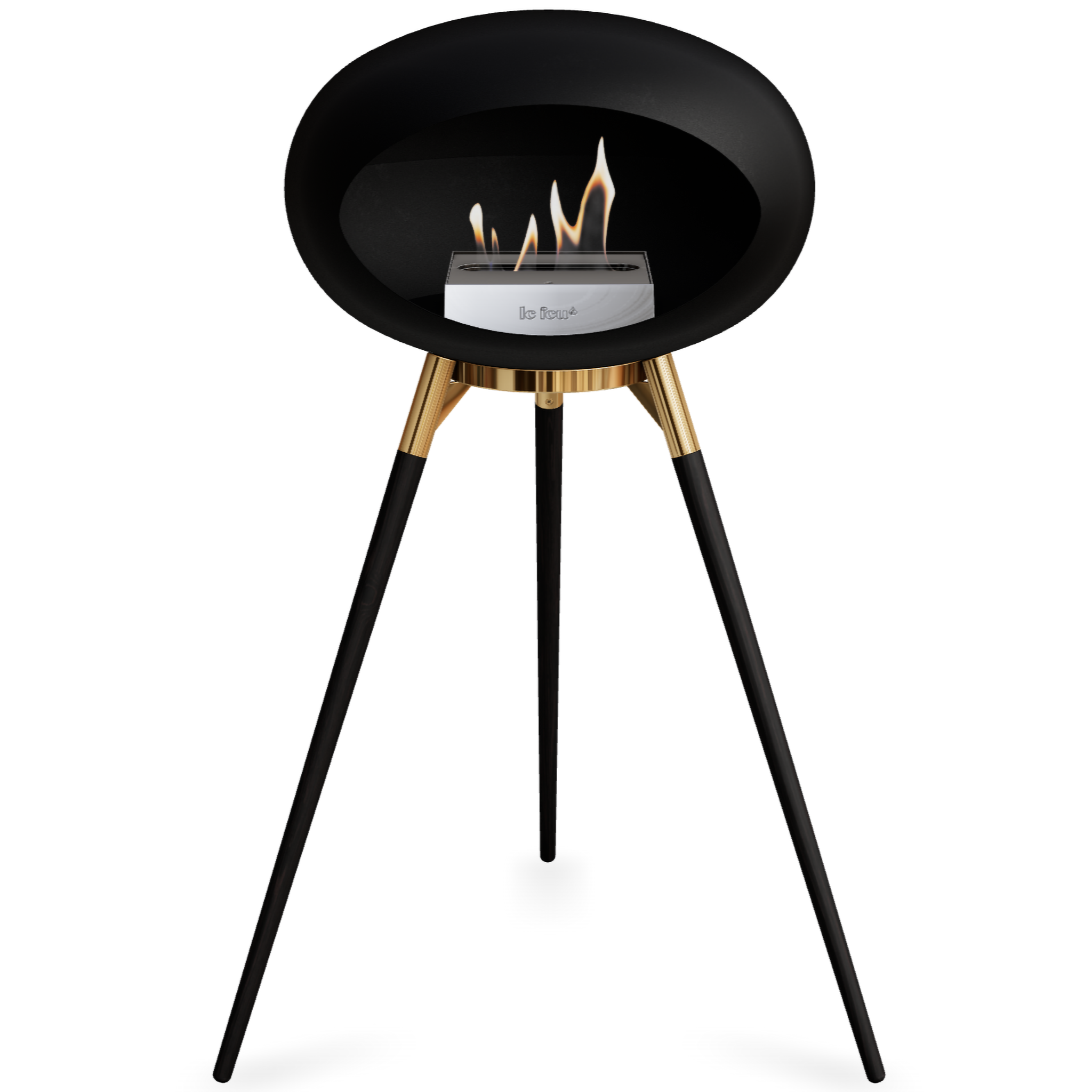 Ground Wood High Black Bio Fireplace