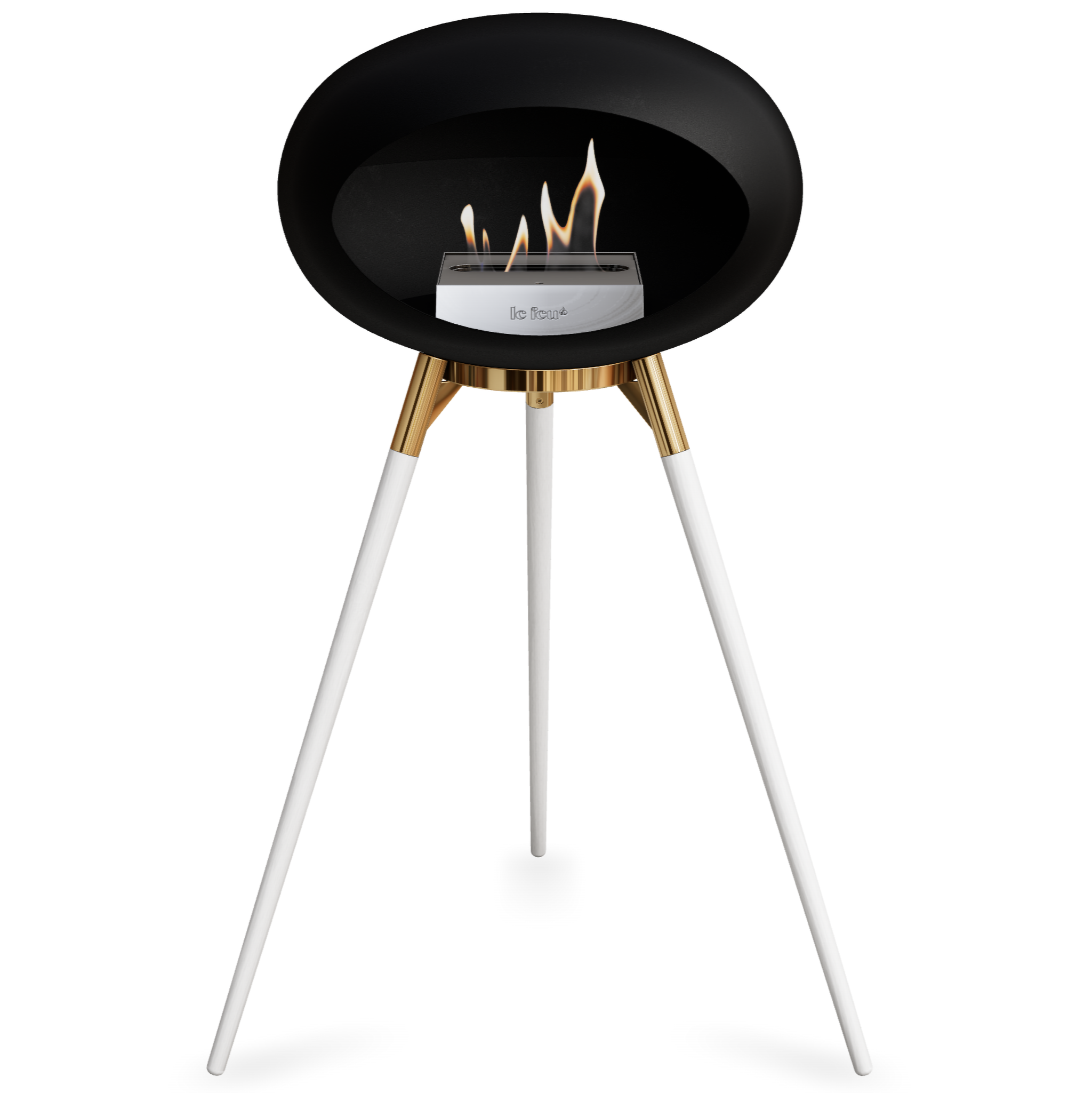 Ground Wood High Black Bio Fireplace