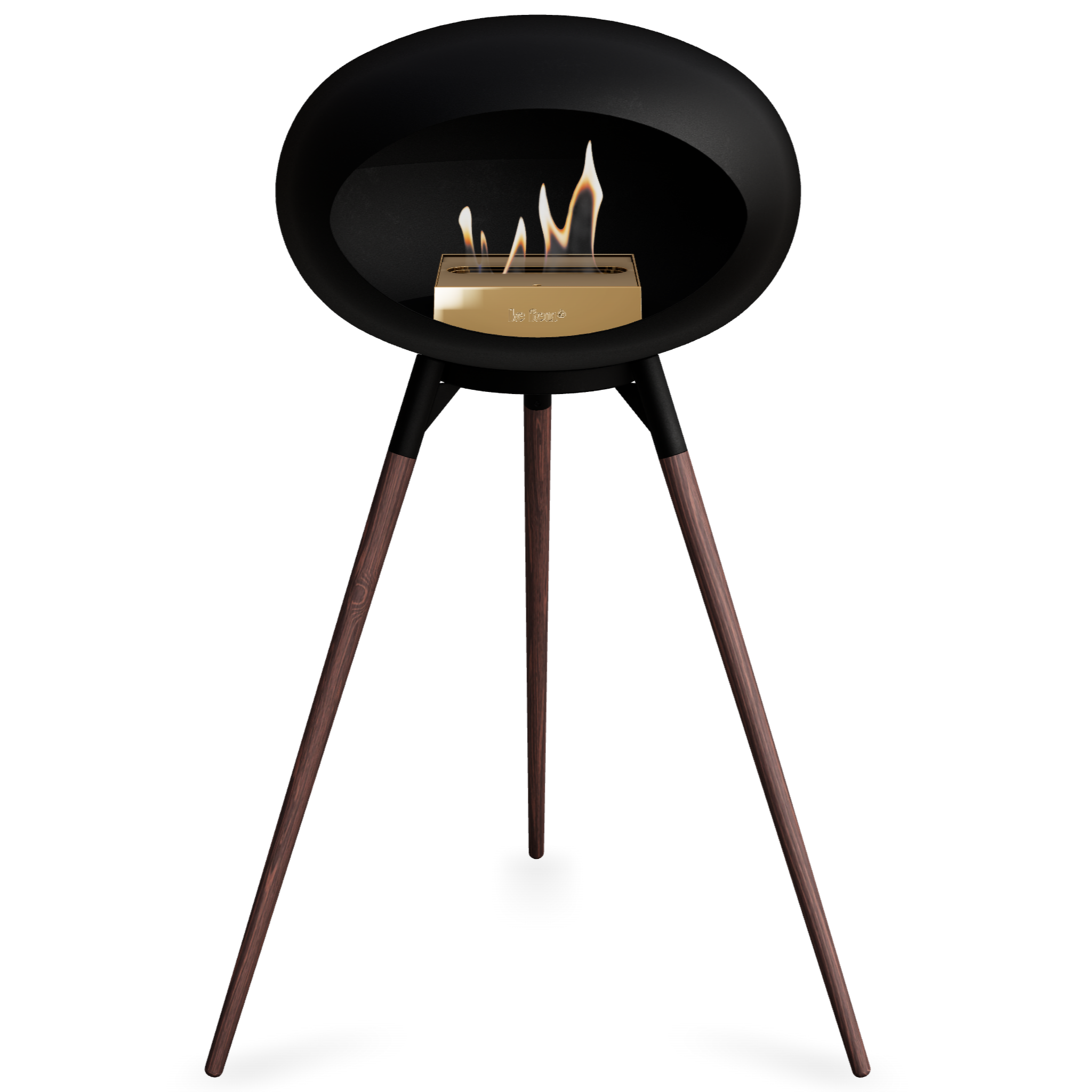 Ground Wood High Black Bio Fireplace