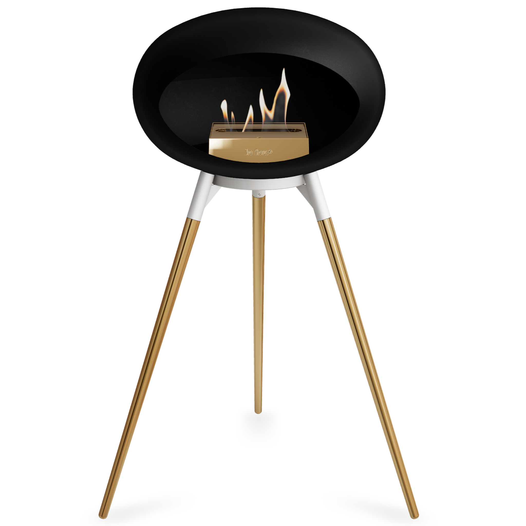 Ground Wood High Black Bio Fireplace