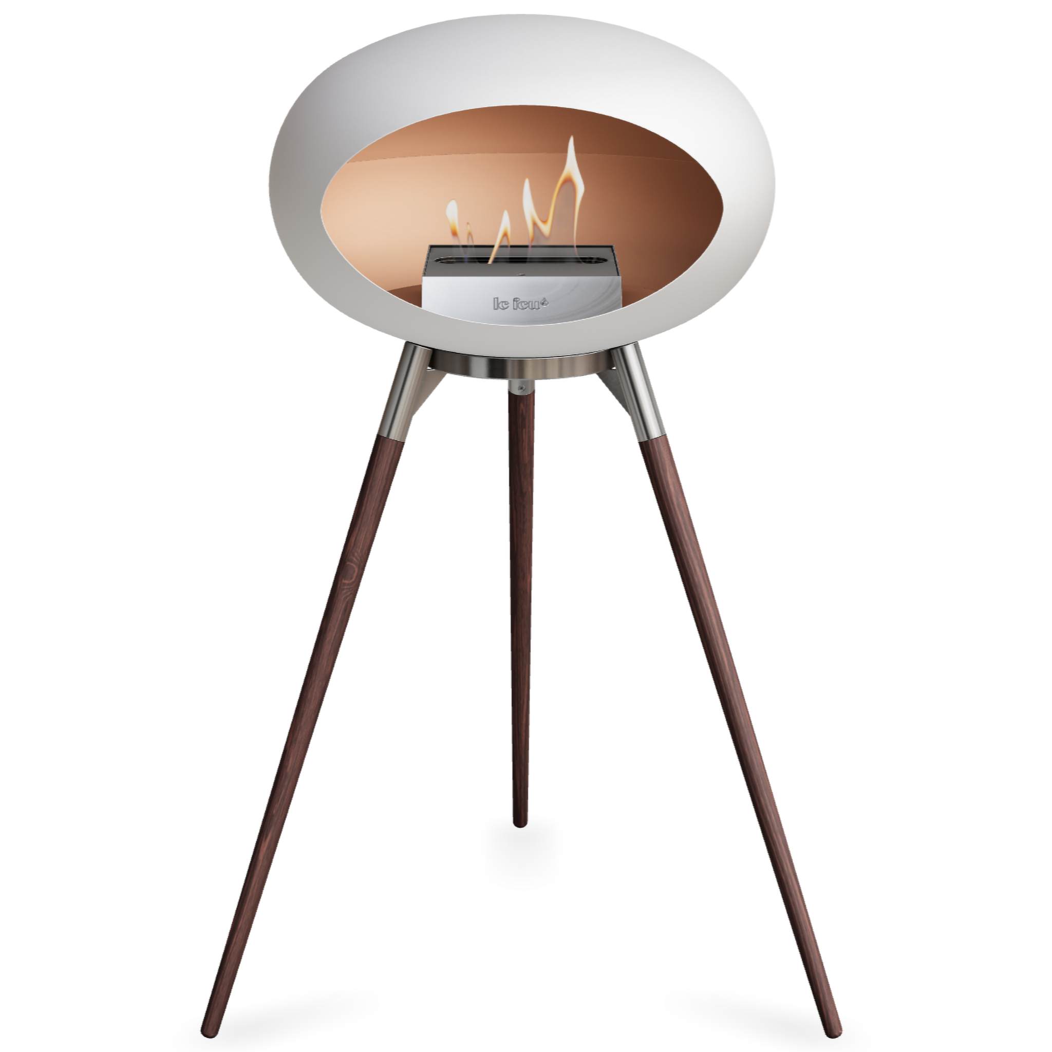 Ground Wood High White Bio Fireplace