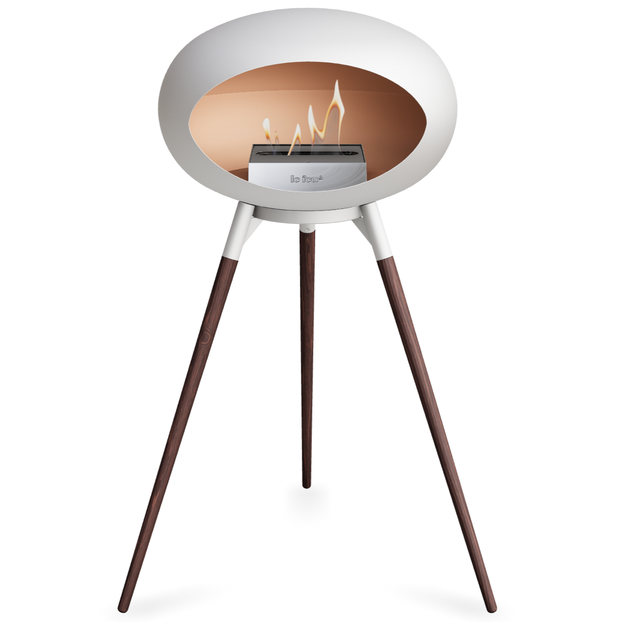 Ground Wood High White Bio Fireplace