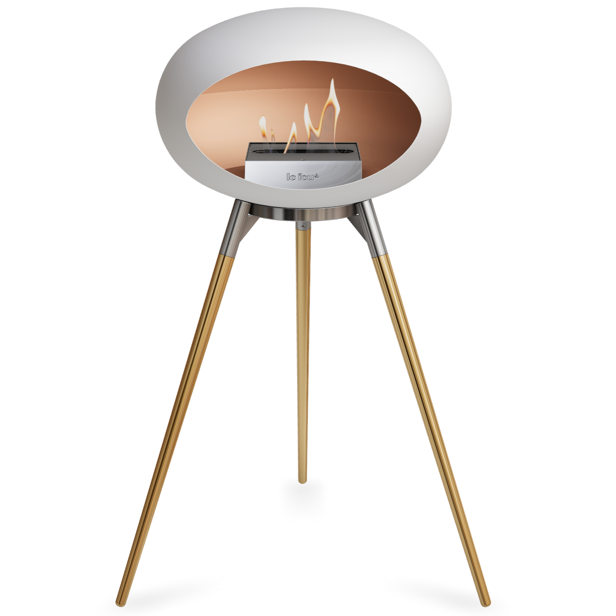 Ground Wood High White Bio Fireplace